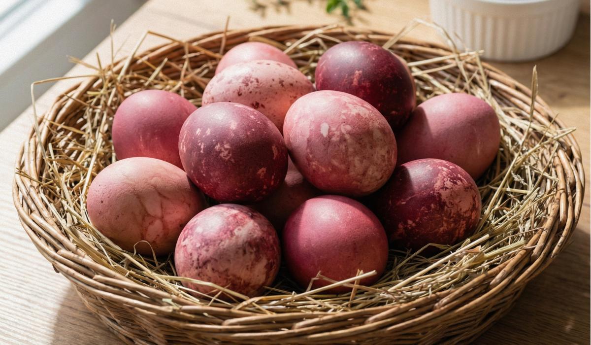hoe eieren verven met rode biet