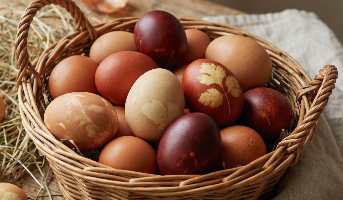 hoe eieren verven met uienschillen