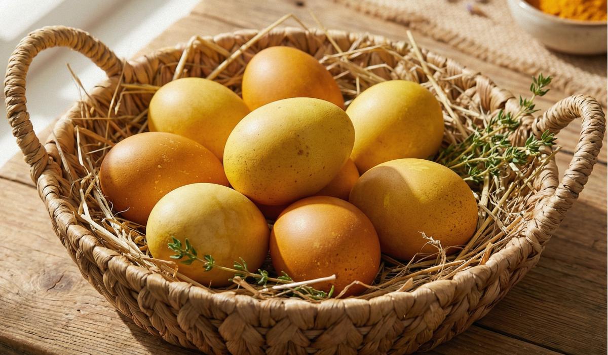 hoe eieren verven met kurkuma 